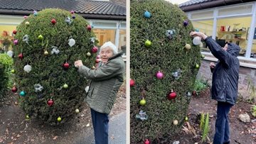 Crieff care home Residents decorate homes garden with bright Christmas lights